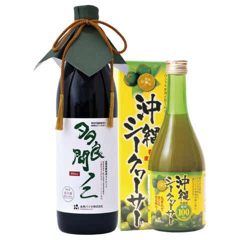 【お届けは沖縄本島のみ】<br> 【No.3】 願寿ギフト<br>多良間ノニ＆沖縄シークワーサーセット